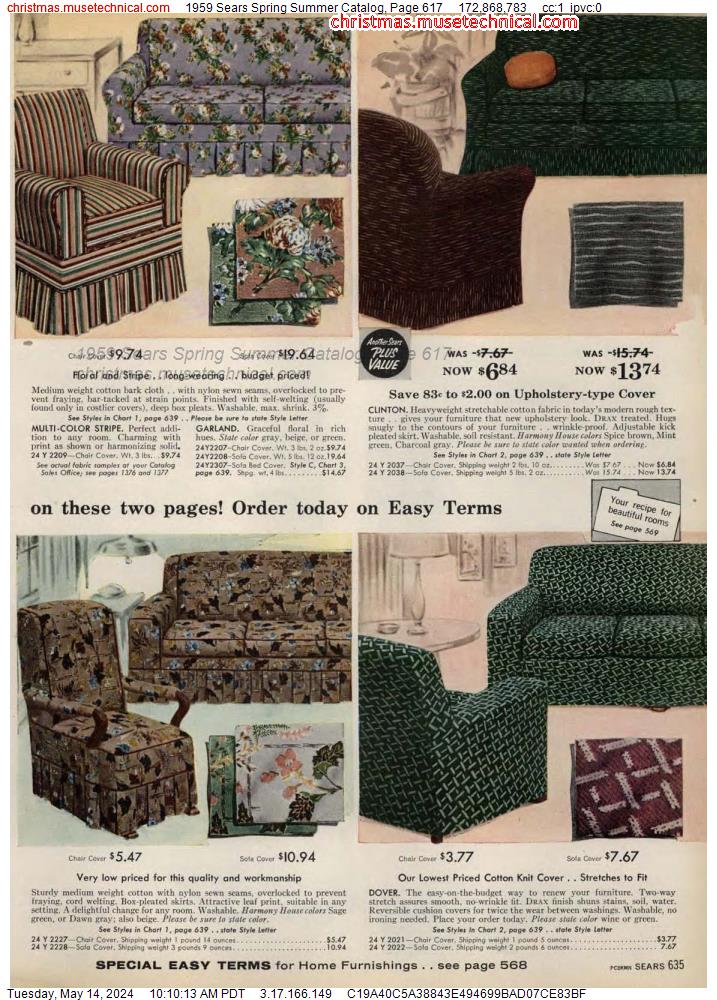1959 Sears Spring Summer Catalog, Page 617