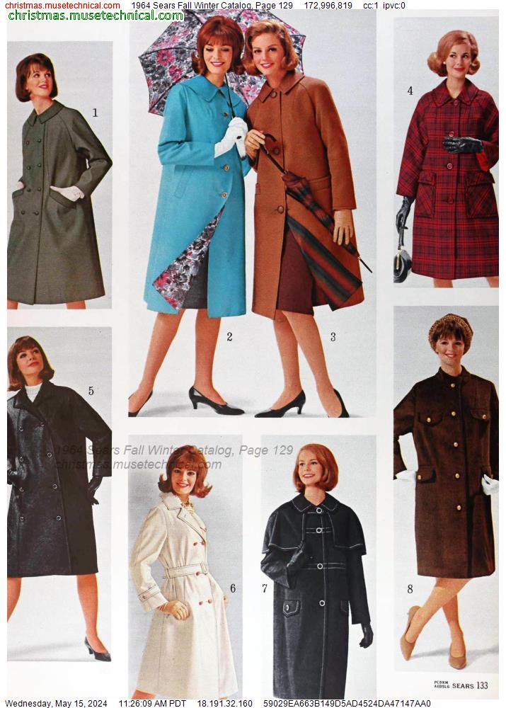 1964 Sears Fall Winter Catalog, Page 129