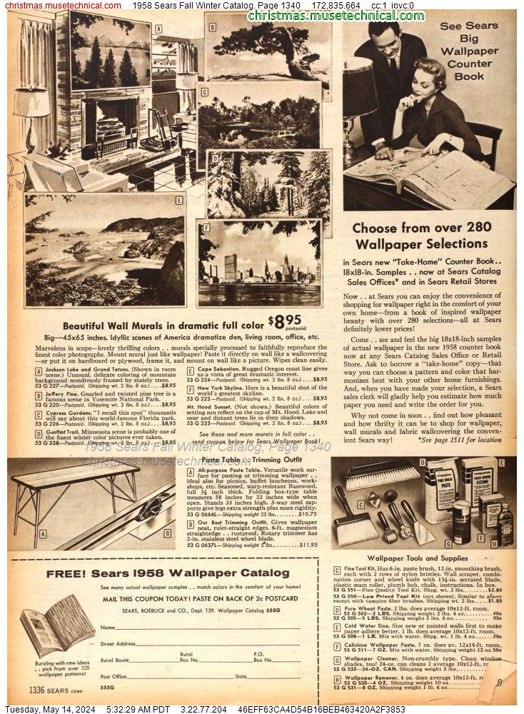1958 Sears Fall Winter Catalog, Page 1340
