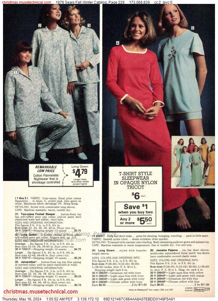 1976 Sears Fall Winter Catalog, Page 229