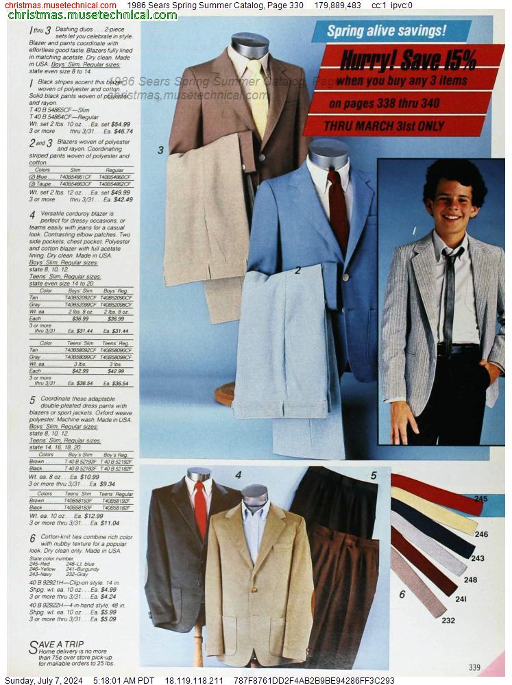 1986 Sears Spring Summer Catalog, Page 330