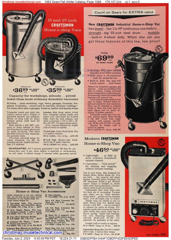 1963 Sears Fall Winter Catalog, Page 1086