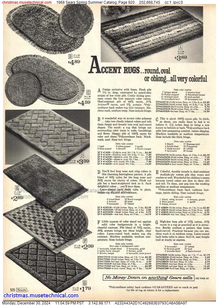 1968 Sears Spring Summer Catalog, Page 920