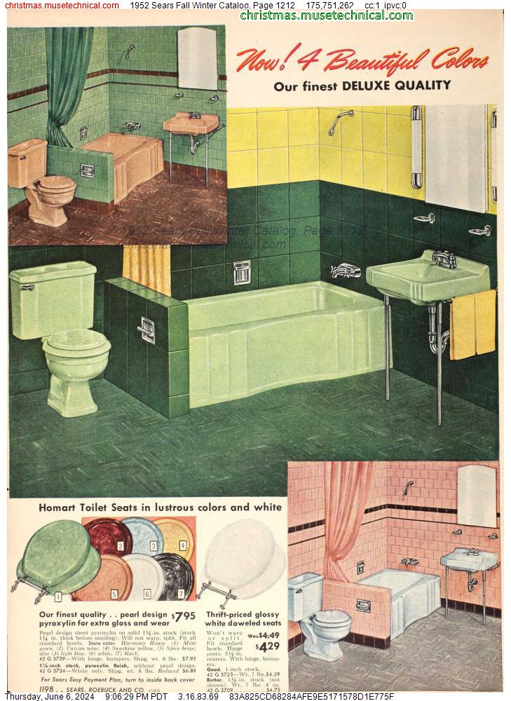 1952 Sears Fall Winter Catalog, Page 1212