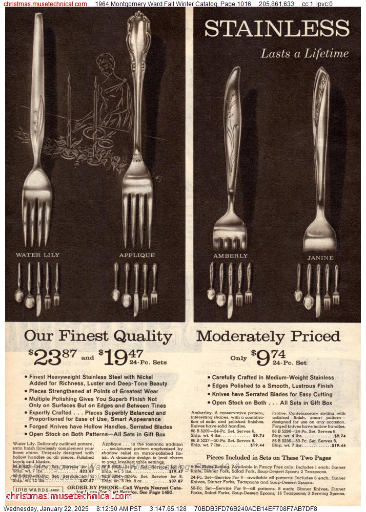 1964 Montgomery Ward Fall Winter Catalog, Page 1016