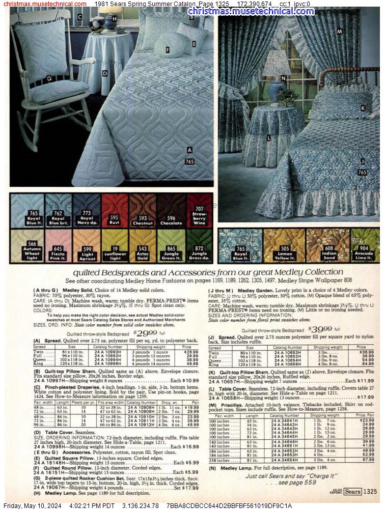 1981 Sears Spring Summer Catalog, Page 1325