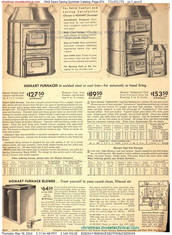 1949 Sears Spring Summer Catalog, Page 874