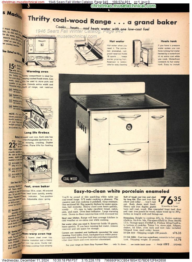 1946 Sears Fall Winter Catalog, Page 945