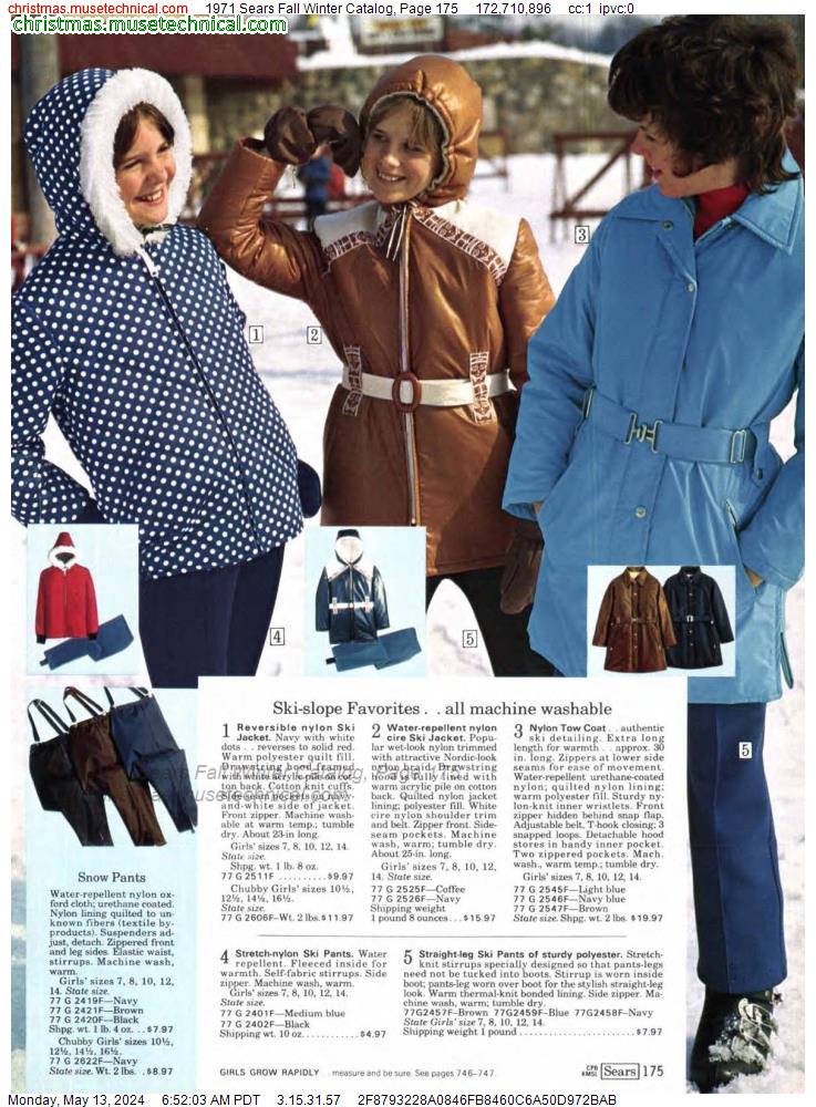 1971 Sears Fall Winter Catalog, Page 175