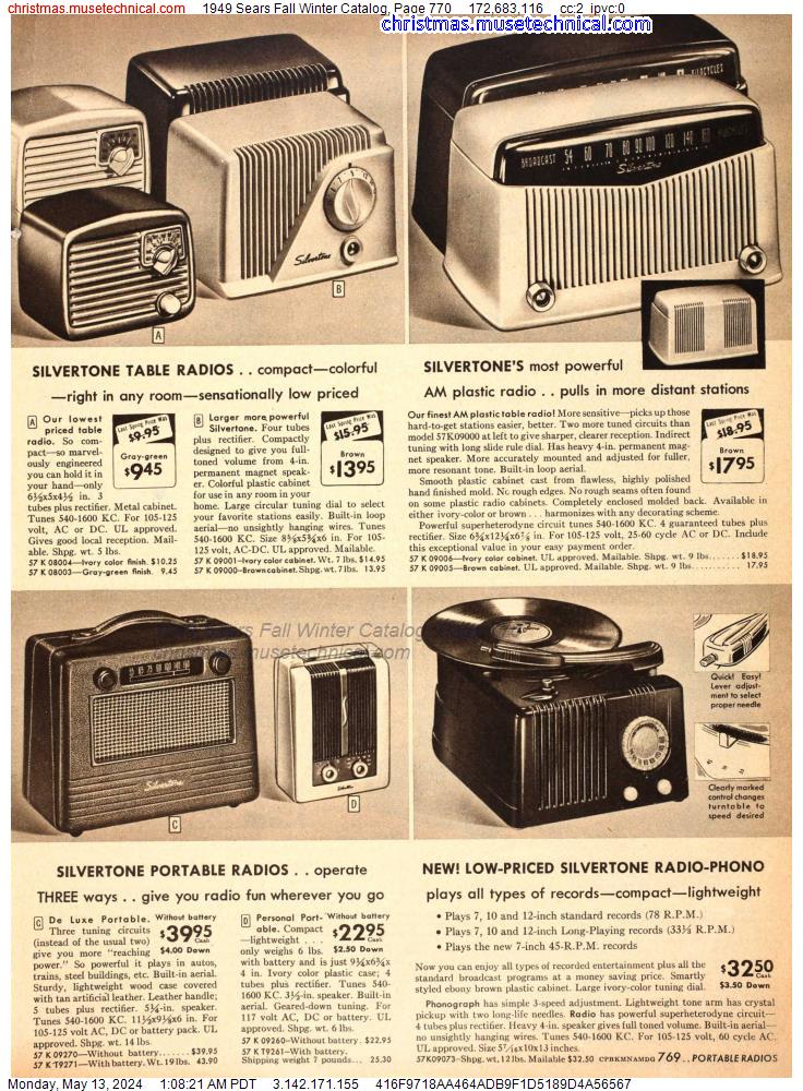 1949 Sears Fall Winter Catalog, Page 770