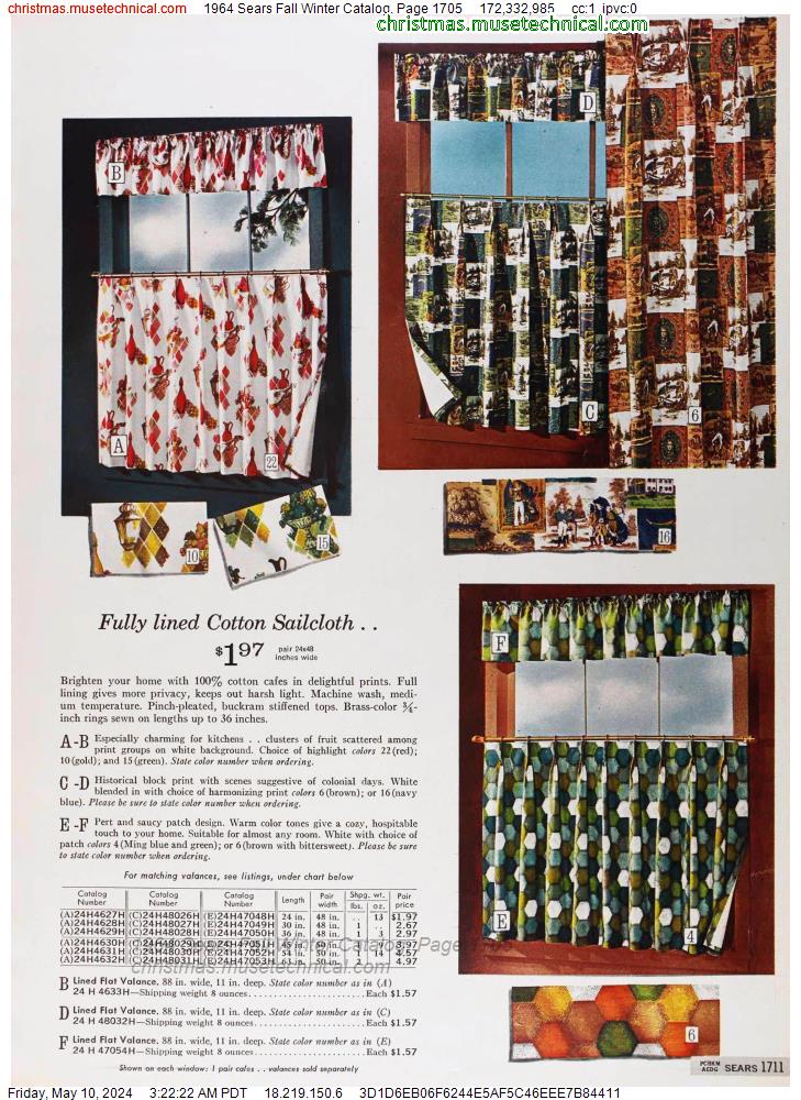 1964 Sears Fall Winter Catalog, Page 1705