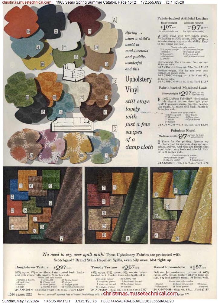 1965 Sears Spring Summer Catalog, Page 1542
