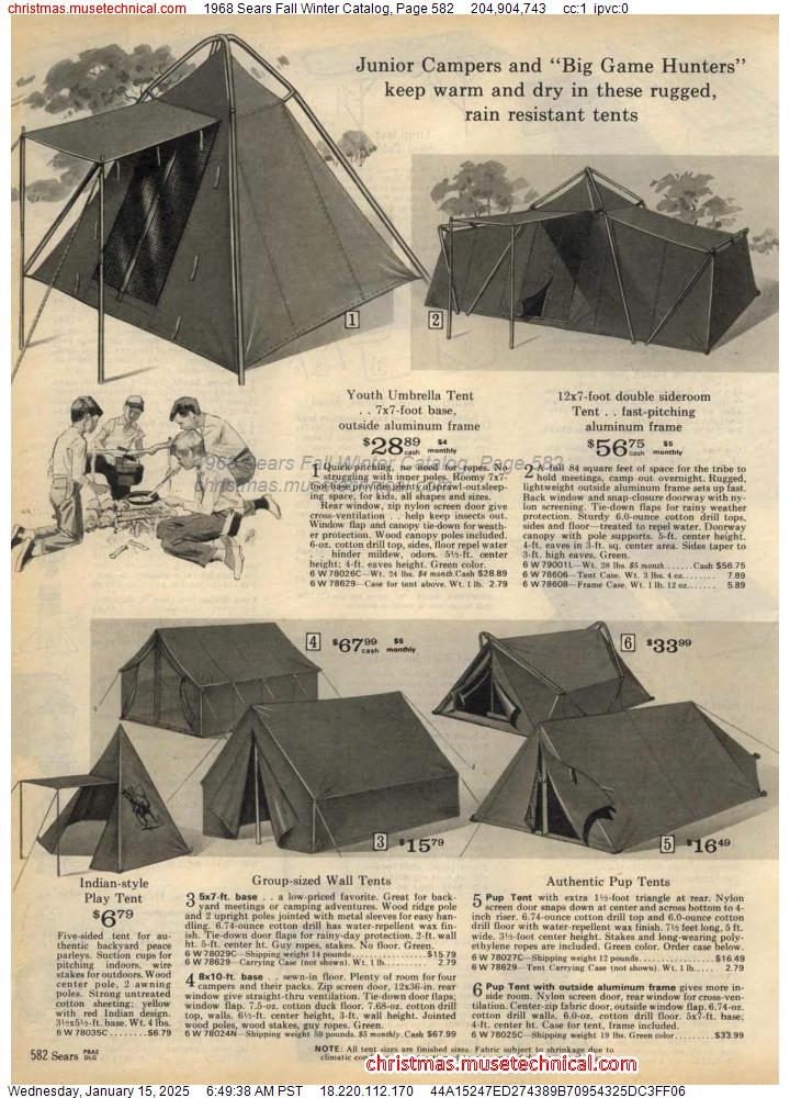 1968 Sears Fall Winter Catalog, Page 582