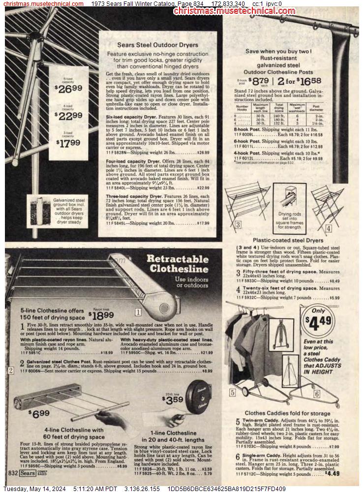 1973 Sears Fall Winter Catalog, Page 834