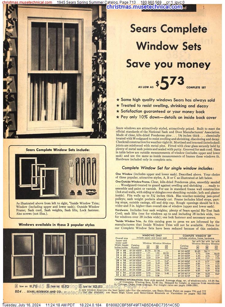 1945 Sears Spring Summer Catalog, Page 713
