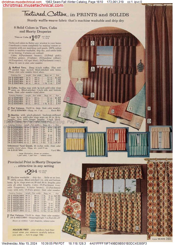 1963 Sears Fall Winter Catalog, Page 1610