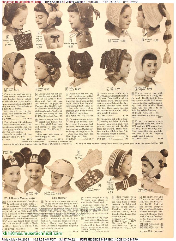 1956 Sears Fall Winter Catalog, Page 389