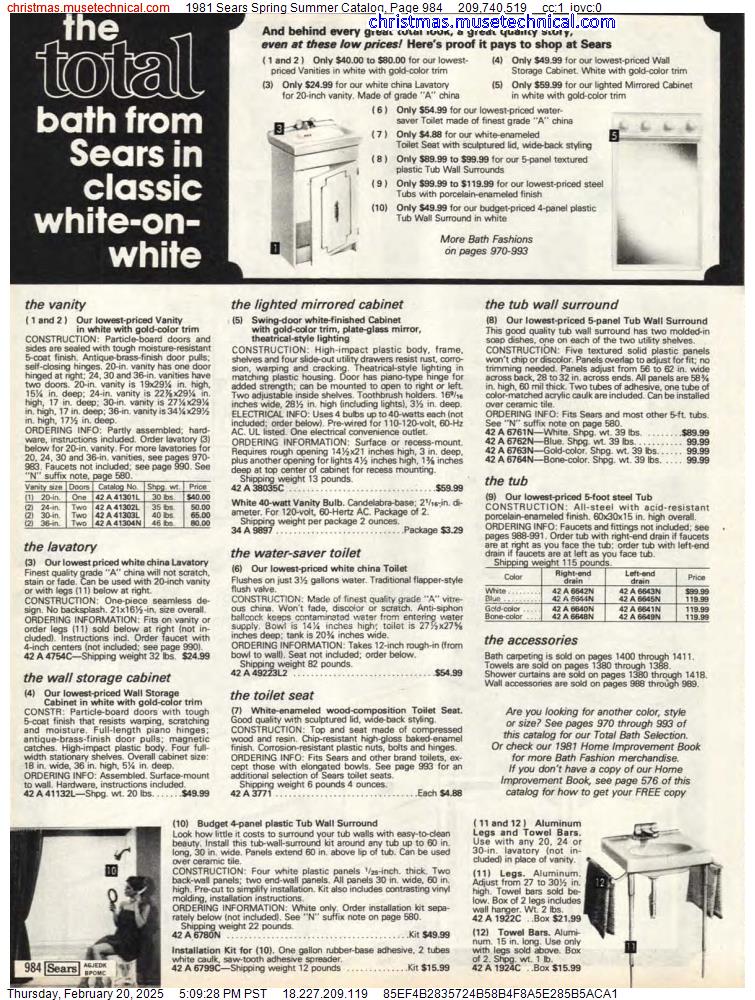 1981 Sears Spring Summer Catalog, Page 984