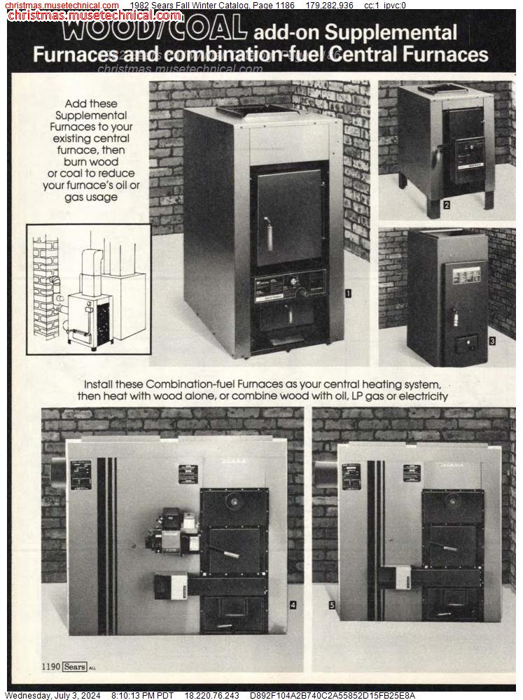 1982 Sears Fall Winter Catalog, Page 1186