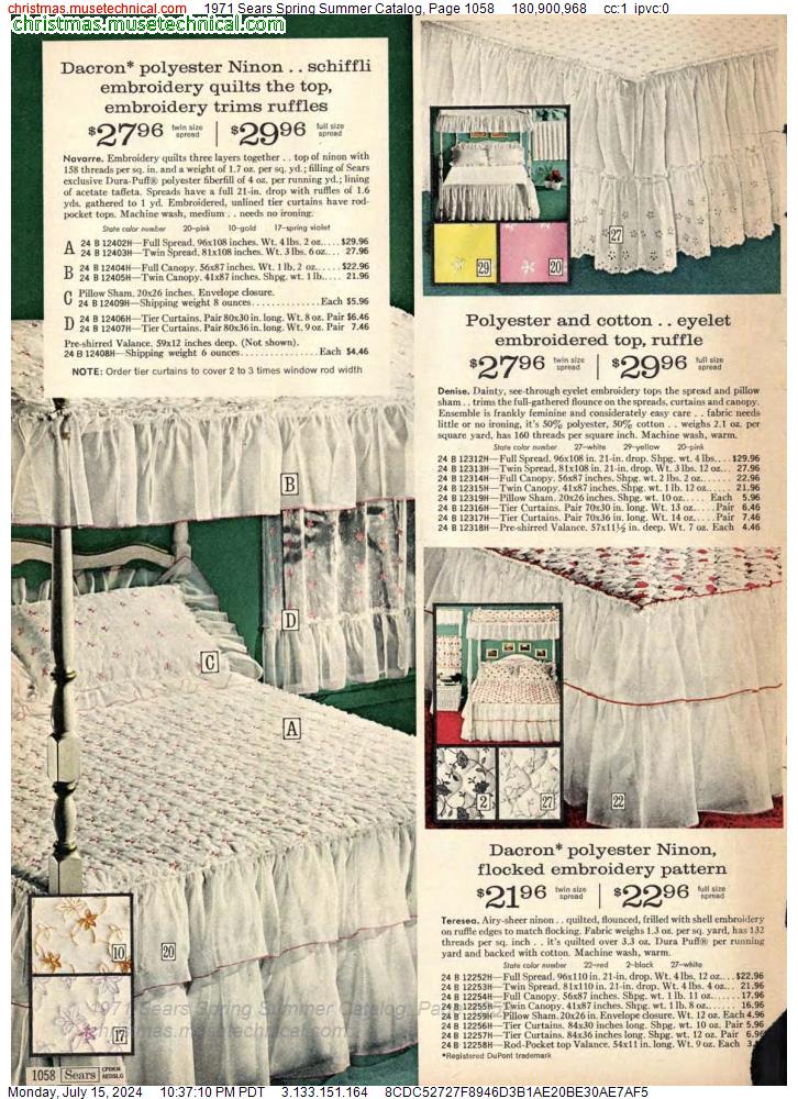 1971 Sears Spring Summer Catalog, Page 1058