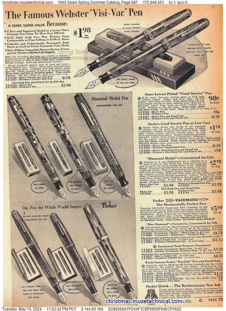 1940 Sears Spring Summer Catalog, Page 887