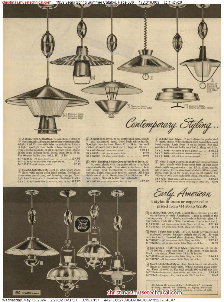 1959 Sears Spring Summer Catalog, Page 636