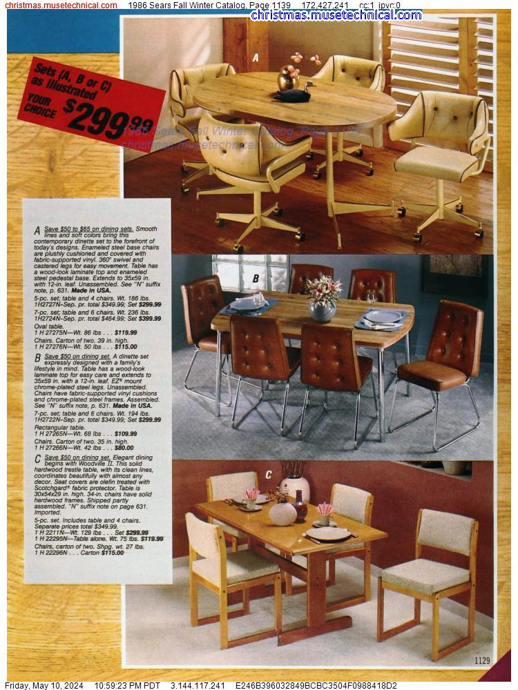 1986 Sears Fall Winter Catalog, Page 1139