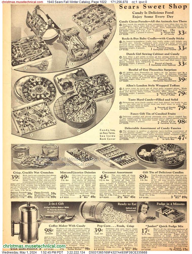 1940 Sears Fall Winter Catalog, Page 1022