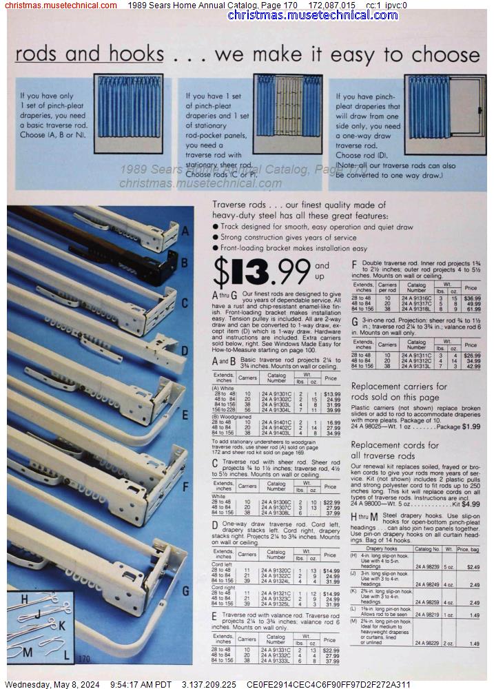 1989 Sears Home Annual Catalog, Page 170