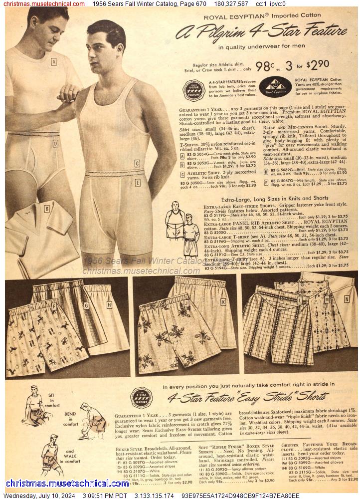 1956 Sears Fall Winter Catalog, Page 670