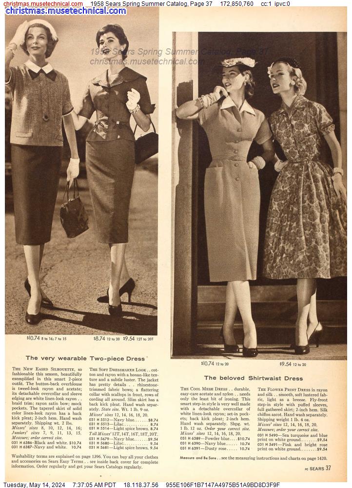 1958 Sears Spring Summer Catalog, Page 37