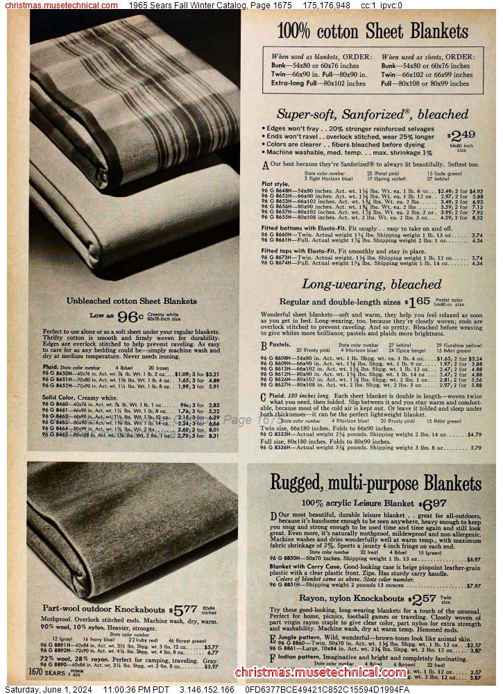 1965 Sears Fall Winter Catalog, Page 1675