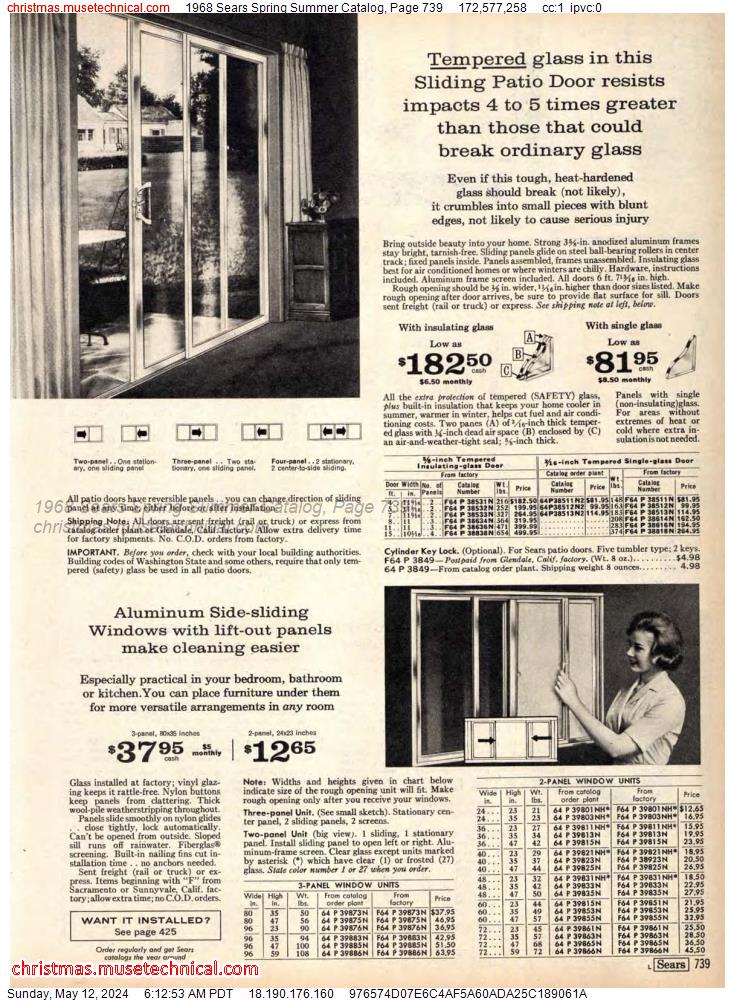 1968 Sears Spring Summer Catalog, Page 739
