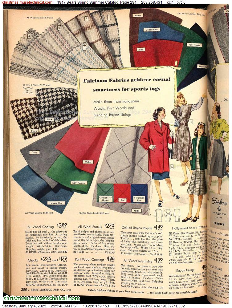 1947 Sears Spring Summer Catalog, Page 294