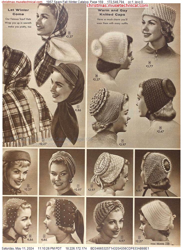1957 Sears Fall Winter Catalog, Page 159