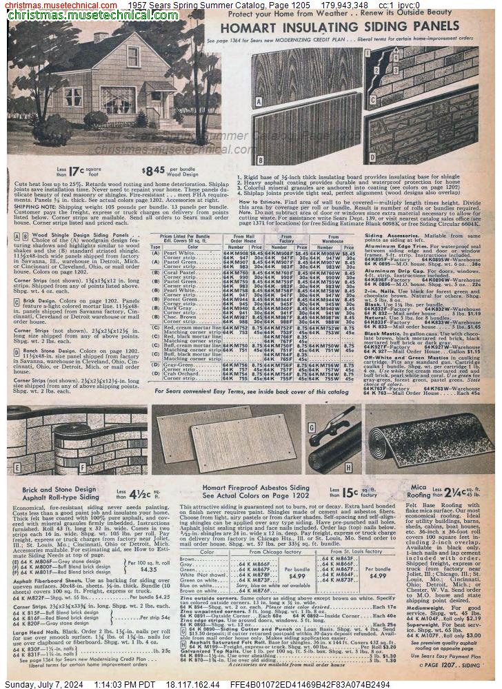 1957 Sears Spring Summer Catalog, Page 1205