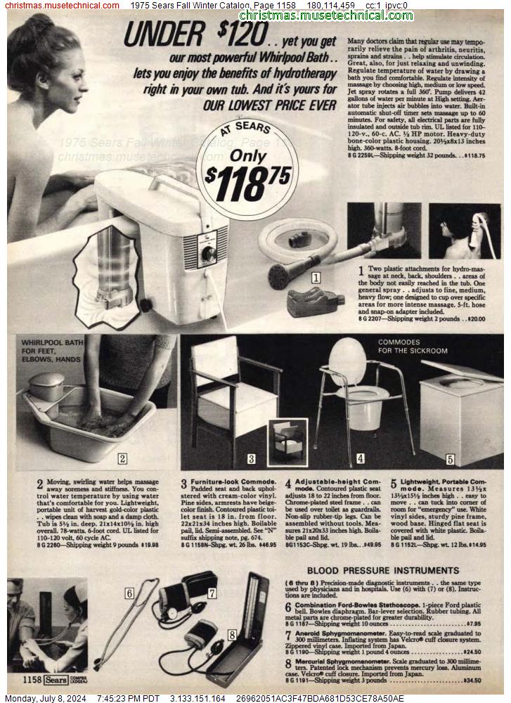 1975 Sears Fall Winter Catalog, Page 1158