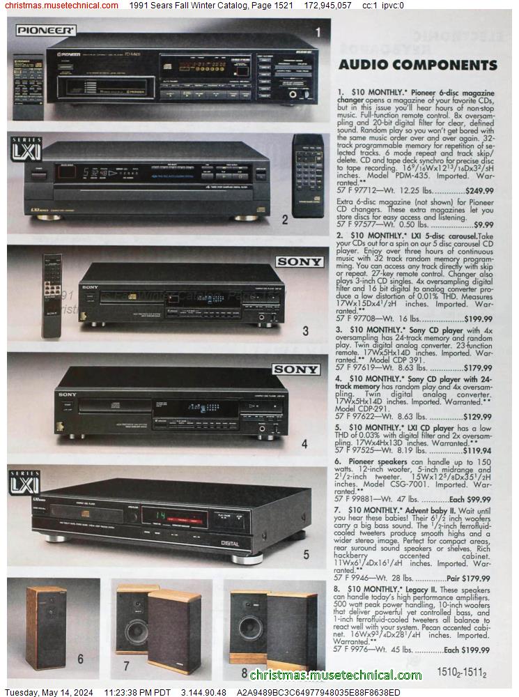 1991 Sears Fall Winter Catalog, Page 1521