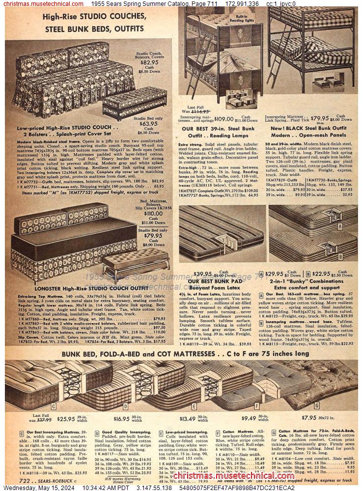 1955 Sears Spring Summer Catalog, Page 711