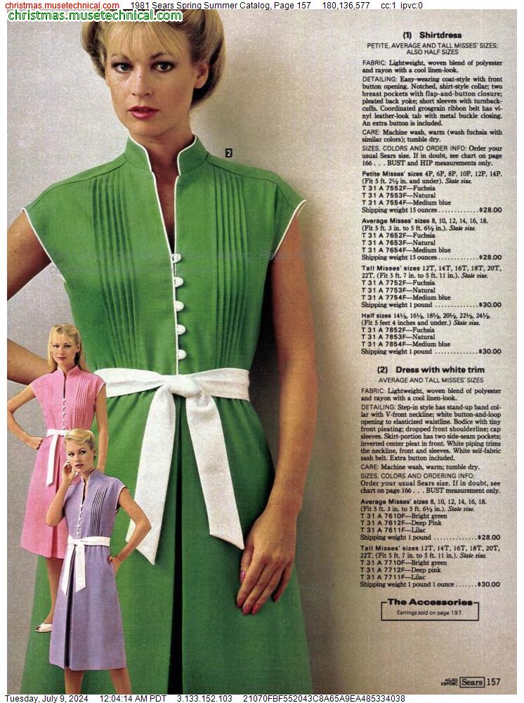 1981 Sears Spring Summer Catalog, Page 157