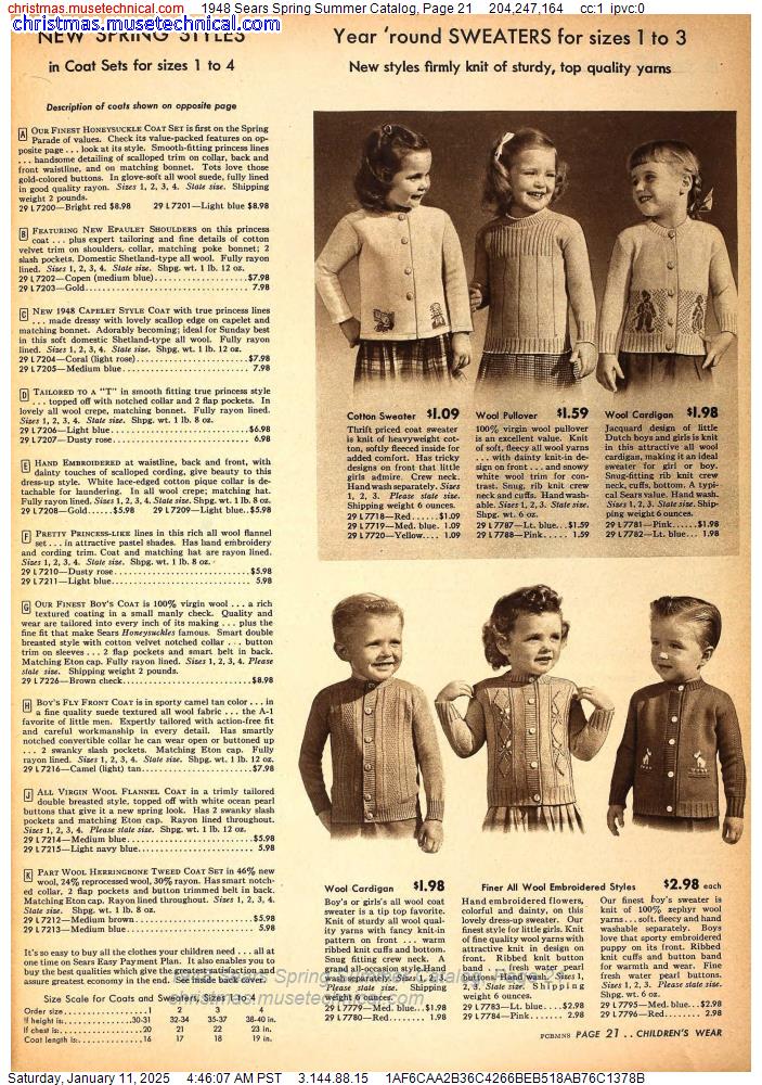 1948 Sears Spring Summer Catalog, Page 21