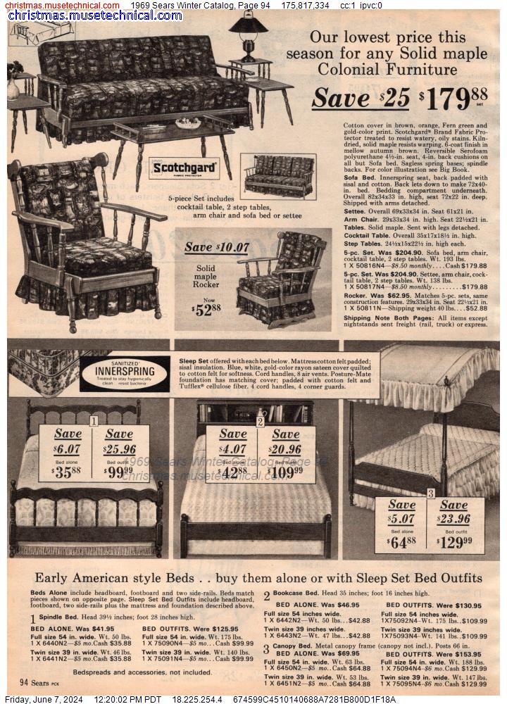 1969 Sears Winter Catalog, Page 94