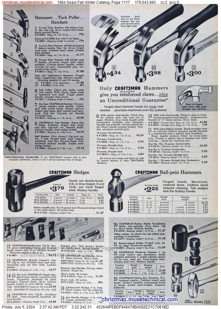 1964 Sears Fall Winter Catalog, Page 1117