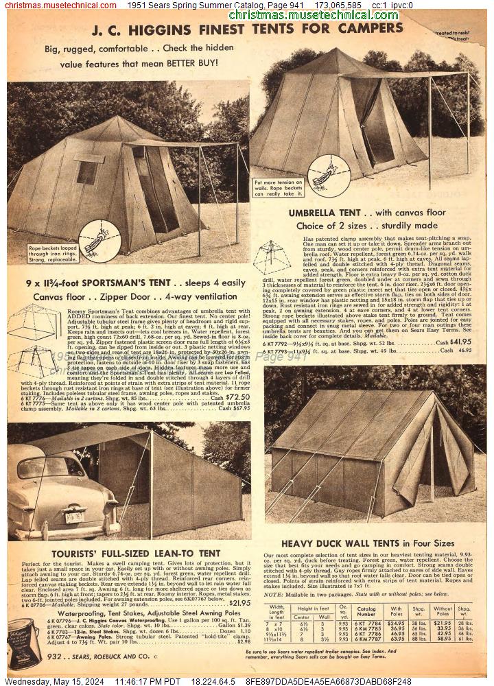 1951 Sears Spring Summer Catalog, Page 941