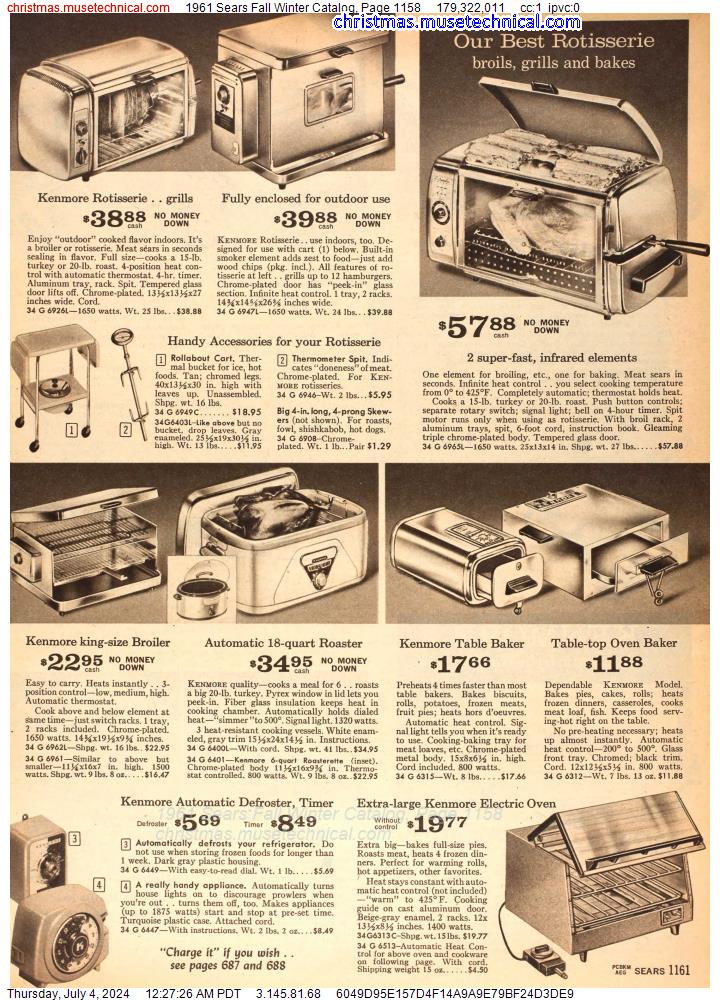 1961 Sears Fall Winter Catalog, Page 1158