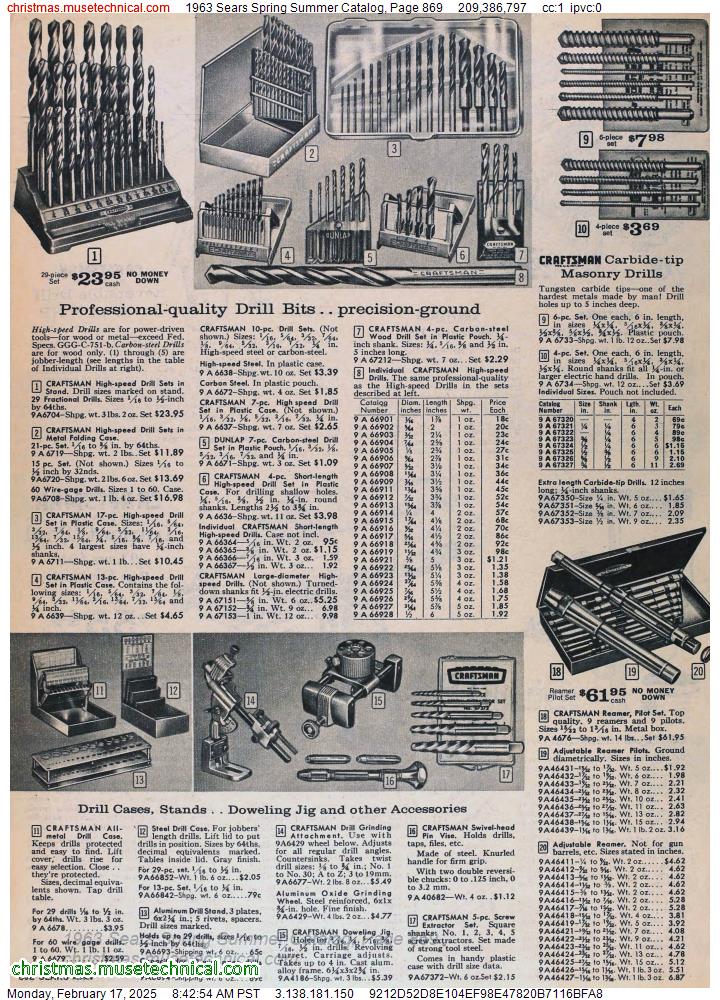 1963 Sears Spring Summer Catalog, Page 869