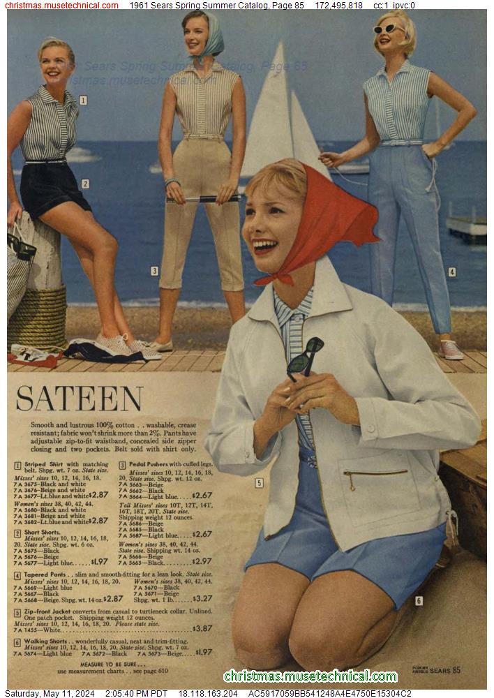 1961 Sears Spring Summer Catalog, Page 85