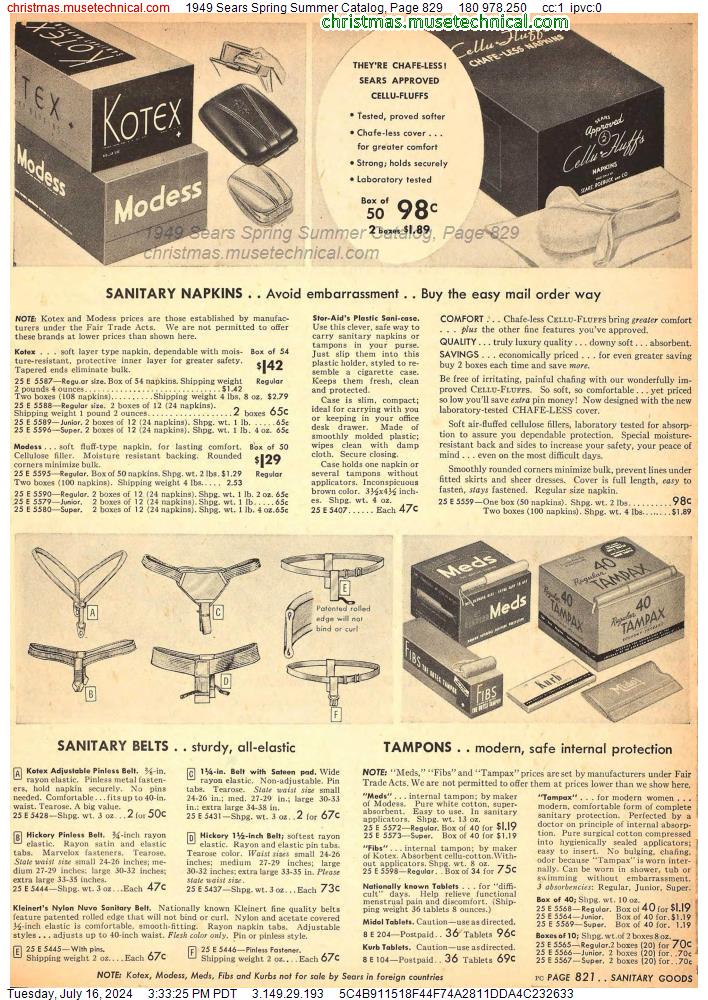 1949 Sears Spring Summer Catalog, Page 829
