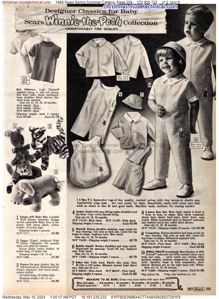 1968 Sears Spring Summer Catalog, Page 259