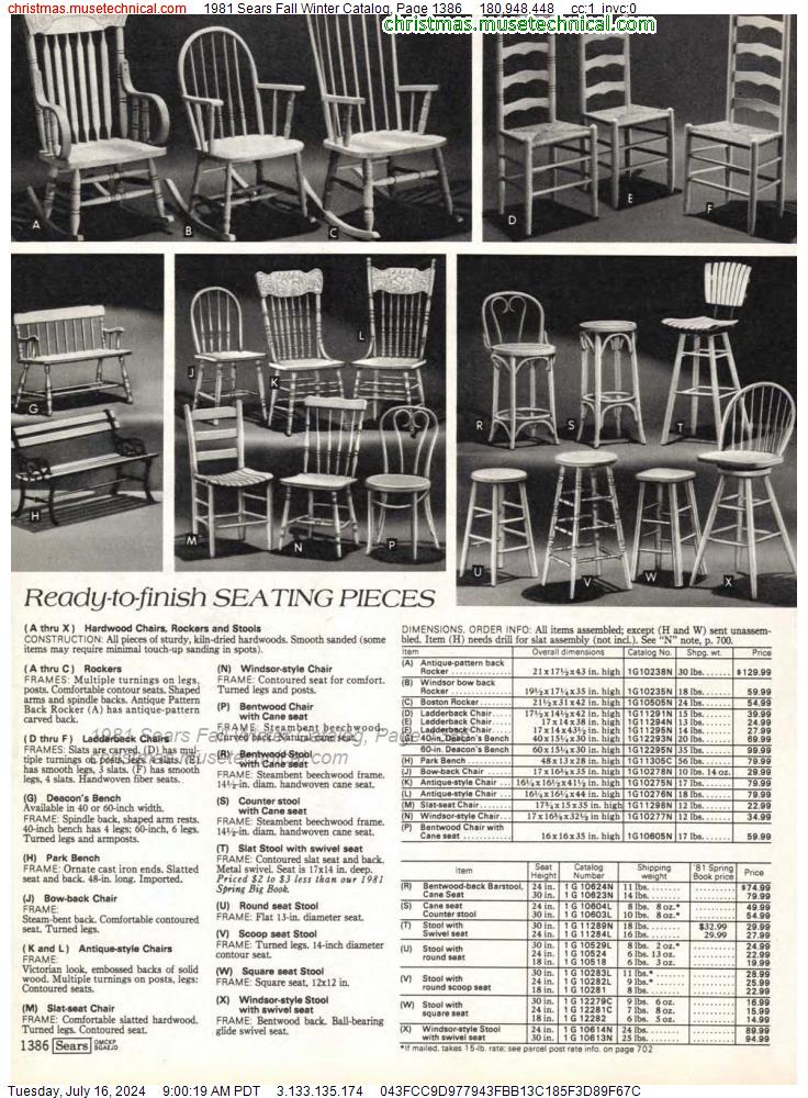 1981 Sears Fall Winter Catalog, Page 1386